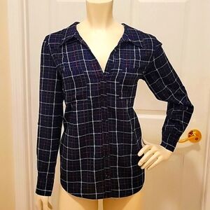 Joie plaid long-sleeve top size Medium